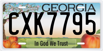 GA license plate CXK7795