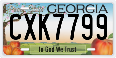 GA license plate CXK7799