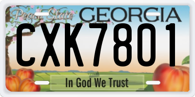 GA license plate CXK7801