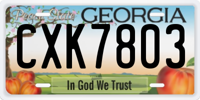 GA license plate CXK7803