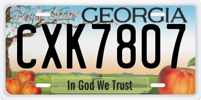 GA license plate CXK7807