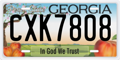GA license plate CXK7808