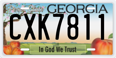 GA license plate CXK7811