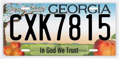 GA license plate CXK7815