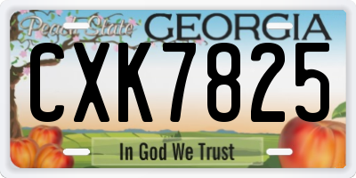 GA license plate CXK7825