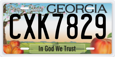 GA license plate CXK7829