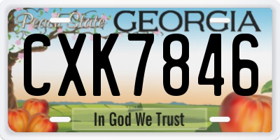GA license plate CXK7846