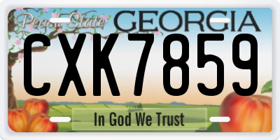 GA license plate CXK7859