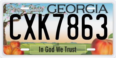 GA license plate CXK7863