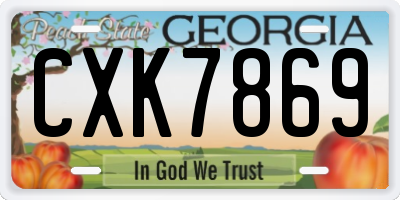 GA license plate CXK7869