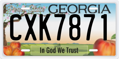GA license plate CXK7871