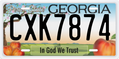 GA license plate CXK7874