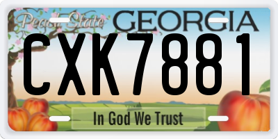 GA license plate CXK7881