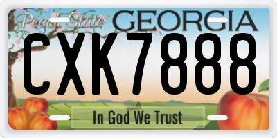 GA license plate CXK7888