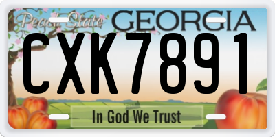 GA license plate CXK7891