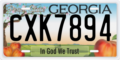 GA license plate CXK7894