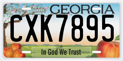 GA license plate CXK7895