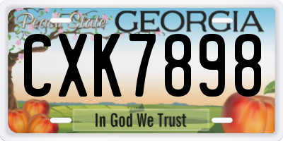 GA license plate CXK7898