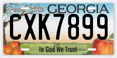 GA license plate CXK7899