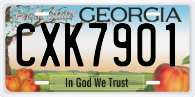 GA license plate CXK7901