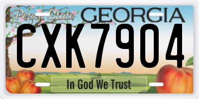 GA license plate CXK7904