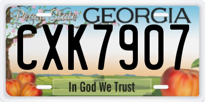 GA license plate CXK7907