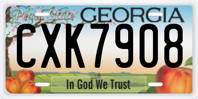 GA license plate CXK7908