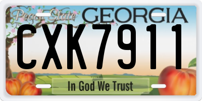 GA license plate CXK7911