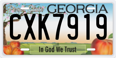 GA license plate CXK7919