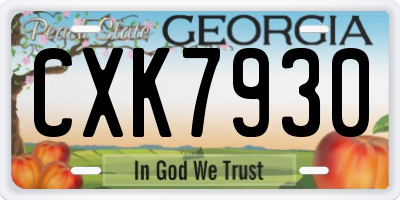 GA license plate CXK7930