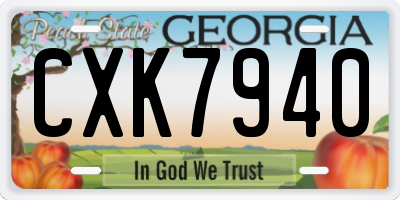 GA license plate CXK7940