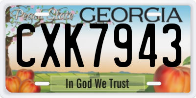 GA license plate CXK7943