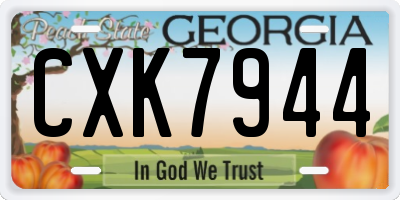 GA license plate CXK7944