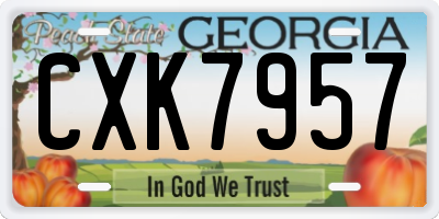 GA license plate CXK7957