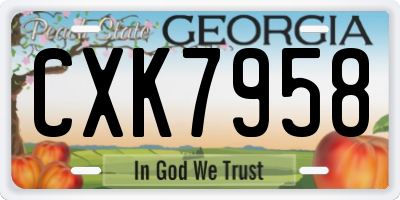 GA license plate CXK7958