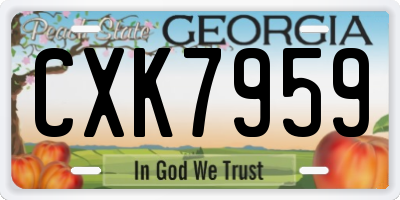 GA license plate CXK7959