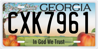 GA license plate CXK7961