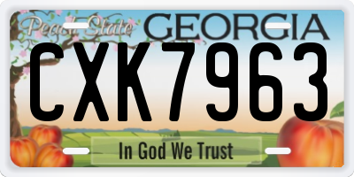 GA license plate CXK7963