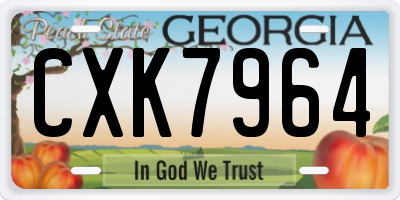 GA license plate CXK7964
