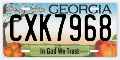 GA license plate CXK7968