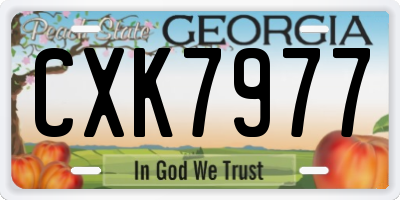 GA license plate CXK7977