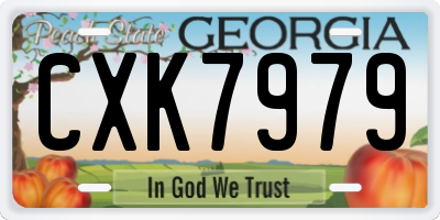 GA license plate CXK7979