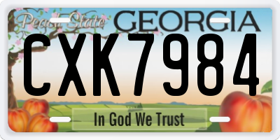 GA license plate CXK7984