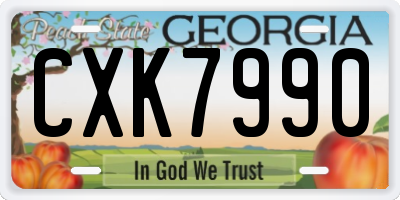 GA license plate CXK7990