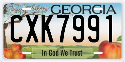 GA license plate CXK7991