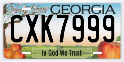 GA license plate CXK7999