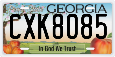 GA license plate CXK8085