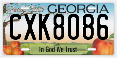 GA license plate CXK8086