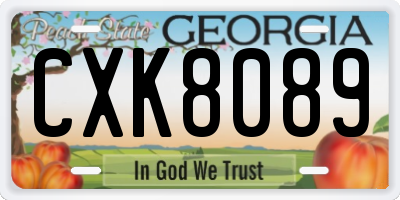 GA license plate CXK8089