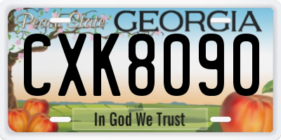 GA license plate CXK8090